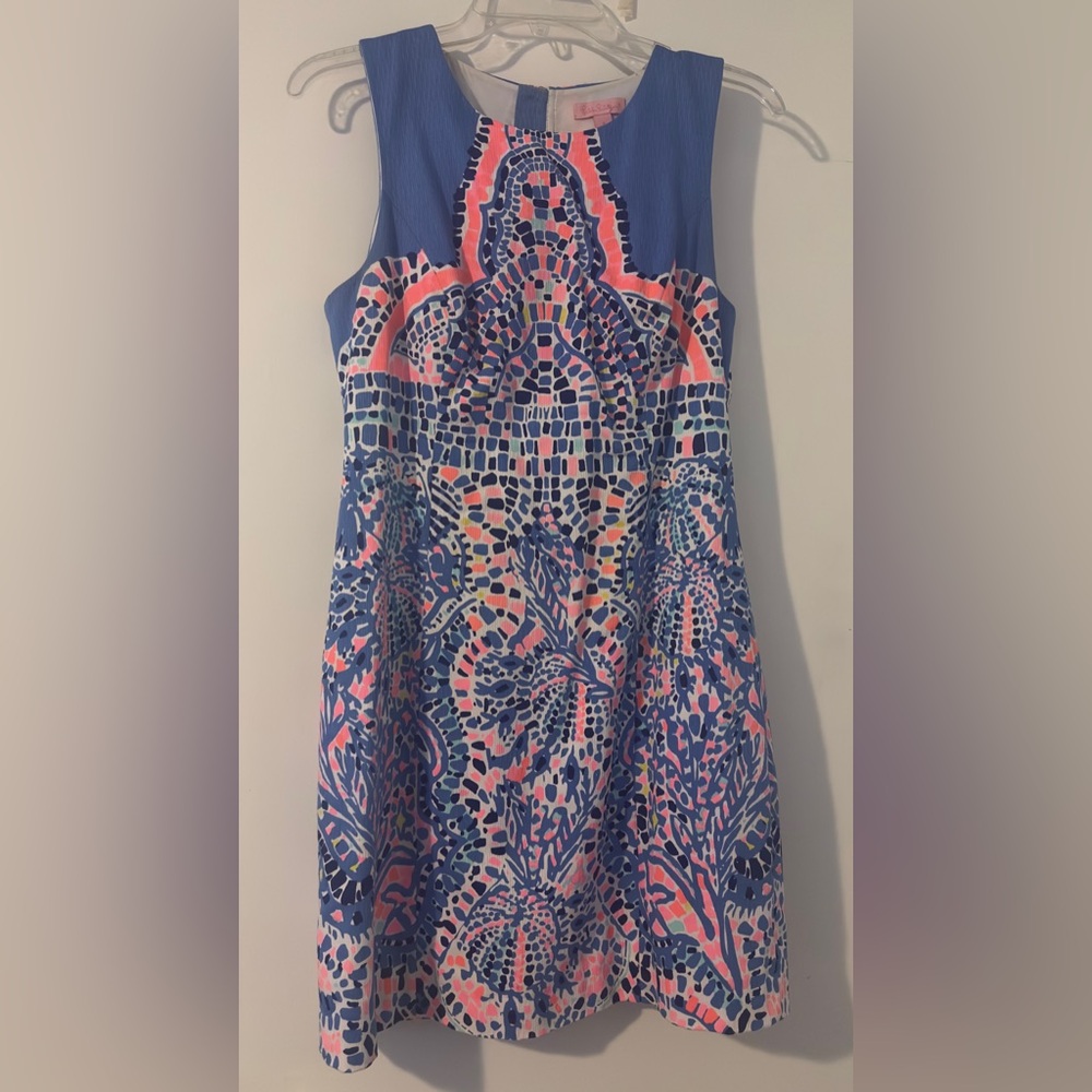 Lilly Pulitzer Blue and Pink Patterned Dress